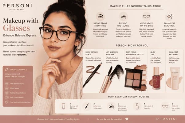Personi: Makeup Tips for Women With Glasses makeup for women with glasses blog img 1